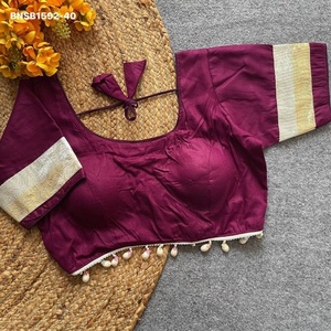 Blusa de algodón mágico de buena calidad con manga de encaje Gota-Patti, acolchada y con borde Kodi elegante, lista para usar, a precio de mayorista. - Product Image 1
