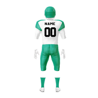 En stock, prix raisonnable, couleur verte, design personnalisé, fournisseur professionnel d'uniformes de football américain en provenance du Pakistan, OEM