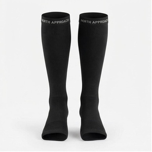 North Approach Knee High <b>Socks</b> Black Breathable <b>Running</b> <b>Socks</b> for Adults Summer Season - Product Image 1