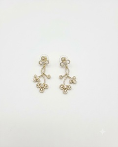 Designer Floral Branch Shaped American <b>Diamond</b> <b>Dangle</b> <b>Earrings</b> Elegant Sparkle Statement <b>Dangles</b> Unique Trendy Fashion Jewellery - Product Image 5