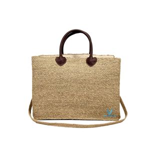 Vietrustic Hot Trending <b>Boho</b> Handmade Seagrass Cotton Woven Tote Bag Rustic Style Adjustable Strap Customizable Size Natural Bag - Product Image 3