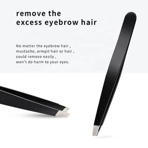 Pinzas de Cejas Personalizadas de Acero Inoxidable Antiestáticas con Punta Curva, Reutilizables, Ligeras y Modernas, en Negro, Rosa y Dorado, con Etiqueta Privada - Product Image 1