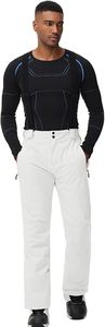 Pantalones de Esquí Impermeables Blancos para Mujer, 10000 mm, Poliéster Sintético Aislado, Cierre de Botones, Ropa de Nieve para Adultos - Product Image 3