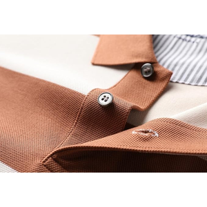 Chemise à manches longues rayée à col boutonné pour homme, respirante, lavée, avec logo personnalisé, 60% coton, 40% polyester - Product Image 5