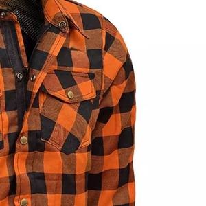2026 Wholesale Waterproof % Cotton Breathable Motorcycle <b>Flannel</b> Shirt with CE Level 2 Armor Aramid Lined Protective <b>Jacket</b> - Product Image 3
