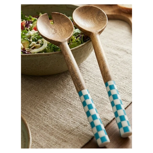 Ensemble de cuillères et fourchettes à salade en bois de luxe, magnifiques couverts en bois, idéal pour mariage, cuisine, cadeau haut de gamme - Product Image 2