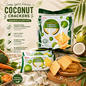 Sampling Services| Golden Coconut Crunch Symphony – Sweet Tropical Crispy Delight coconut cracker 220g From Vietnam Factory - Product Image 1