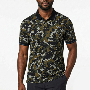 Camisetas Polo para Hombre con Estampado de Camuflaje y Logotipo Personalizado, Camiseta de Golf con Cuello en Contraste, Ropa Casual de Golf para Hombre - Product Image 1