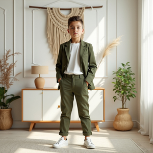 Custom Boys Burgundy 2 Piece Suit Formal Wedding <b>Ring</b> Bearer Party Blazer Pants Set - Product Image 4