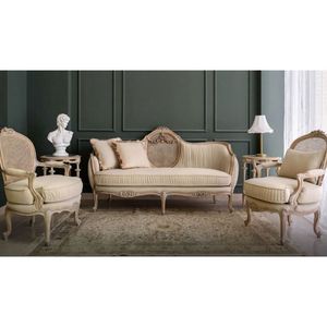 Royal Luxury Solid Teak Wood Sofa Set Classical 5 Seater Carved Rattan Couch Beige Coffee Side Table Living Room Villa Furniture - Product Image 1