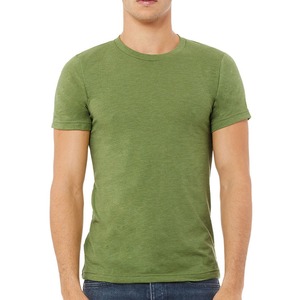 เสื้อยืดคอกลมแขนสั้นผู้ชาย สีเขียว ทรงปกติ ผ้าเจอร์ซีย์คอตตอน 100% สไตล์ลำลอง ลายพิมพ์แบบกำหนดเองด้านหน้า ระบายอากาศได้ดี ผ้าถัก - Product Image 1