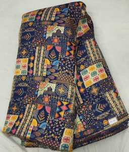 Tissu Jacquard Banarasi Premium Brodé à Motifs Floraux 100% Polyester Séchage Rapide Enduit PA Léger Non Cousu pour Femme - Product Image 1