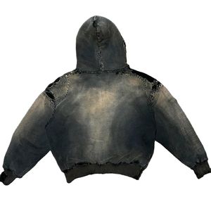 Sweat à capuche délavé vintage pour homme, style décontracté, avec poche avant - Product Image 2