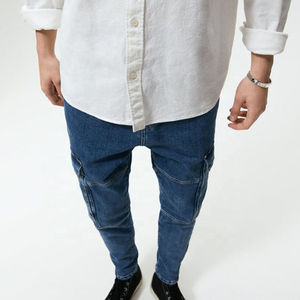 Men's Mid <b>Waist</b> High Street Straight Denim <b>Jeans</b> Loose Fit Multi Pockets Eco-Friendly Breathable Quick Dry Travel Wear - Product Image 2