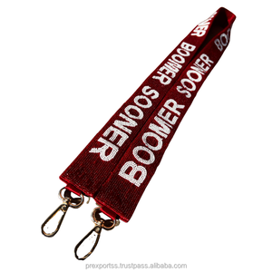 Sangle de sac/bandoulière tendance de luxe avec lettres brodées à la main en perles de rocaille, artisanat MS, couleur et forme personnalisables - Product Image 6