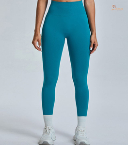 Leggings de sport décontractés à taille haute pour femmes, extensibles, pour le yoga, la gym, 100% coton, respirants, tricotés de manière durable - Product Image 1