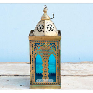 Lanterne artisanale de style arabe en acier inoxydable avec verre et poignée métallique, nouveau porte-bougie et pot pour mariage au prix le plus bas - Product Image 1