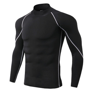 Camiseta de Compresión de Manga Corta y Cuello Alto para Hombre, Corte Ajustado, 180g, 100% Poliéster, Secado Rápido, para Correr, Gimnasio y Fitness - Product Image 4