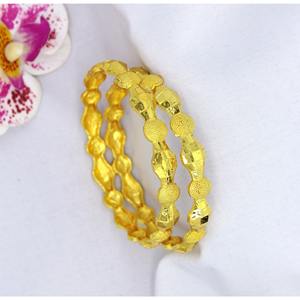 Designer <b>Gold</b> Plated 4pc Trendy Pure Brass <b>Antique</b> <b>Bangles</b> Set Dubai Jewellery for Women With Best Price Wristband - Product Image 2