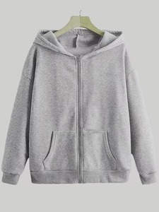 Sudadera con capucha personalizada para mujer, envío directo, sudadera lisa, gruesa, sin estampado. - Product Image 3