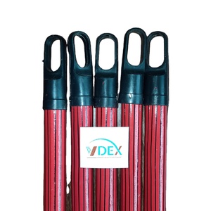 Mango de Escoba de Madera Recubierto de PVC con Rayas Rojas, 120 cm de Longitud, para Palo de Trapeador, para el Mercado de Malasia e Italia - Product Image 1