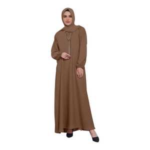OEM Custom Logo Modest Muslim Women Long Sleeve Button Regular Fit Full Length Lightweight Handmade <b>Plus</b> <b>Size</b> Georgette - Product Image 1