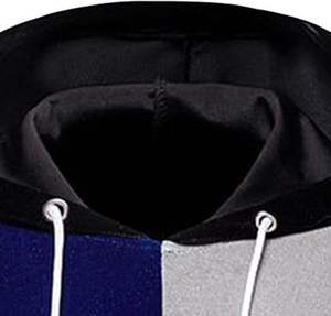 Sudadera con Capucha Oversize Personalizada de Diseño Moderno, con Bloques de Color, Transpirable, para Hombre, en Terciopelo Negro, Estilo Urbano - Product Image 3