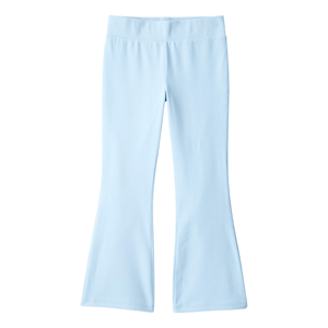 Pantalones de Punto Elásticos de Corte Regular para Niñas, Color Sólido, Pierna Acampanada, Parte Inferior Informal, Bordados, de Secado Rápido, Transpirables, Largos - Product Image 3