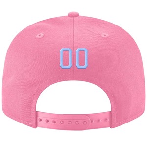 Casquette Snapback Rose 6 Panneaux à Vente Chaude avec Logo d'Équipe Brodé Bleu sur le Panneau Avant, Unisexe, Décontractée, Ajustée, Style Baseball - Product Image 3