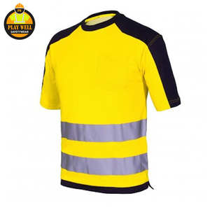 T-shirts de travail personnalisés avec logo, haute visibilité, manches courtes, réfléchissants, imperméables - Product Image 2