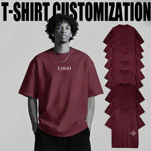 T-shirts vierges en coton de haute qualité pour hommes, design épais, pour impression, logo, streetwear, coupe ample - Product Image 2