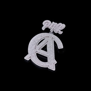 Pendentif élégant et luxueux en moissanite taillée, clarté VVS impeccable, plaqué rhodium, argent 925, cadeau hip-hop - Product Image 2