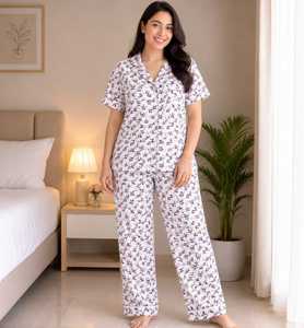 Conjunto de Pijama Casual para Mujer, 100% Algodón Satinado, Estampado con Letras, Manga Corta, Ropa de Dormir Tejida, Primavera/Verano - Product Image 3