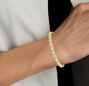 Pulsera de Diamantes Creados en Laboratorio con Corte Múltiple y Bisel de Oro Rosa de 9K Premium, 10.46 CTW - Product Image 5