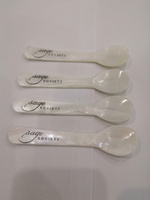 Cuillère en corne écologique HUONG DANG M.o.p, style américain, manche long, finition miroir, pour glaces, café et fêtes – Vente en gros