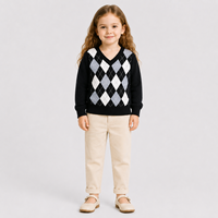 Style britannique Argyle enfants uniforme scolaire pas cher prix en gros 100% coton pull à manches longues