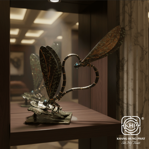 Escultura Artística de Libélula 100% Hecha a Mano en Hierro Forjado, Resistente a la Intemperie y al Óxido, Decoración para Hogar y Jardín, Regalo Feng Shui, Vietnam - Product Image 4