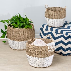 Panier en jacinthe d'eau de qualité supérieure, écologique, pour le rangement domestique, fait main, fournisseur du Vietnam - Product Image 4