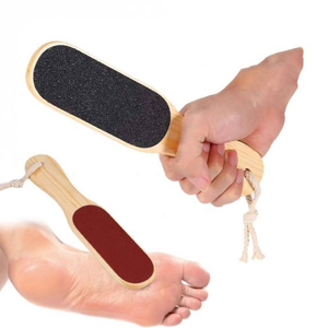 Râpe à pieds professionnelle en bois pour l'élimination des callosités, soin des talons, outil de pédicure, logo personnalisé, vente en gros d'usine, OEM - Product Image 1