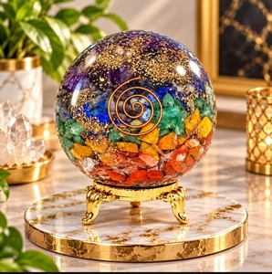 Vente d'usine : Sphère d'orgone Sept Chakras Fée d'Amour, Générateur d'énergie spirale polie en pierres précieuses de cristal, Haute Qualité, Porte-bonheur - Product Image 6