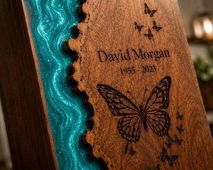 Personalized Natural Wood Finish Eco-Friendly Durable Wooden Cremation Urn 200-220 Cubic Inch Capacity <b>Memorial</b> <b>Box</b> - Product Image 2