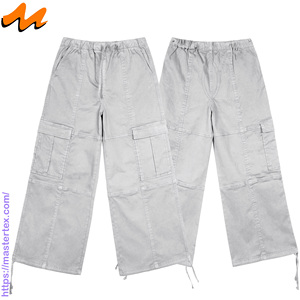 Pantalones Cargo Casuales de Verano para Mujer MASTER TEXTILE, Color Sólido, Pierna Ancha, Transpirables, Cintura Media, Hechos con Tela de 7.37 oz - Product Image 2