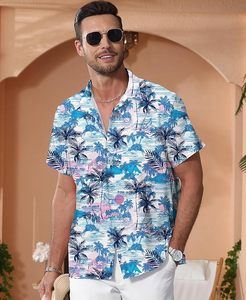 Chemise hawaïenne pour homme : chemise à manches courtes boutonnée pour les vacances à la plage, été, décontractée et élégante - Product Image 4