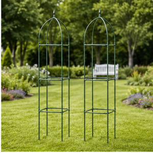 Arco de Jardín de Hierro de 6 Pies para Rosas y Tomates, Diseño Redondo Pintado Clásico, Soporte para Plantas de Patio Trasero - Product Image 2