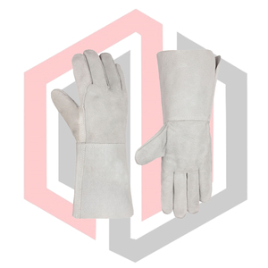 Gants de travail en cuir souple résistants à la chaleur pour soudage TIG/MIG, protection anti-coupure et anti-déchirure, avec manchette de sécurité - Product Image 4