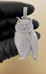 Pendentif Hip Hop de luxe en moissanite sertie de pierres, en argent sterling 925, bijou personnalisé pour rappeur, cadeau unisexe - Product Image 2
