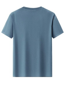 เสื้อยืดแขนสั้นผู้ชายผ้าฝ้ายสีฟ้าอ่อนพิมพ์ลายการ์ตูนสีดำตามสั่ง พิมพ์โลโก้ของคุณเอง พิมพ์ลายสำหรับทีม ชุดเครื่องแต่งกาย - Product Image 2