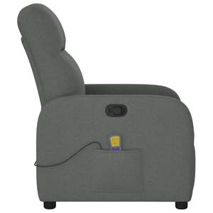 Fauteuil inclinable de massage en tissu gris foncé - Product Image 4