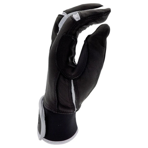 Pro Black White Baseball Batting Gloves | Genuine Cowskin Leather Heavy Hitter Protective Custom Team Batting Gloves - Product Image 4