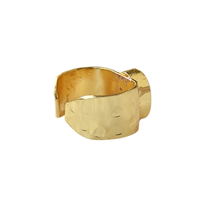 Anillo de banda ancha de nácar natural al por mayor, chapado en oro, anillo llamativo de concha, joyería de diseñador, suministro a granel - Product Image 2